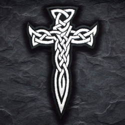 Keltisches Schwert mit Knoten zum Aufbügeln / Klettverschluss-Ärmel-Patch